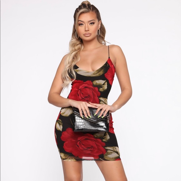 Red Roses Mini Dress - Picture 2 of 5